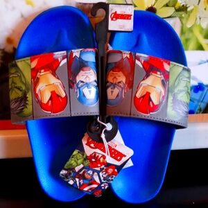 Marvel Blue and Gray Sandals with Cartoon Design Children's